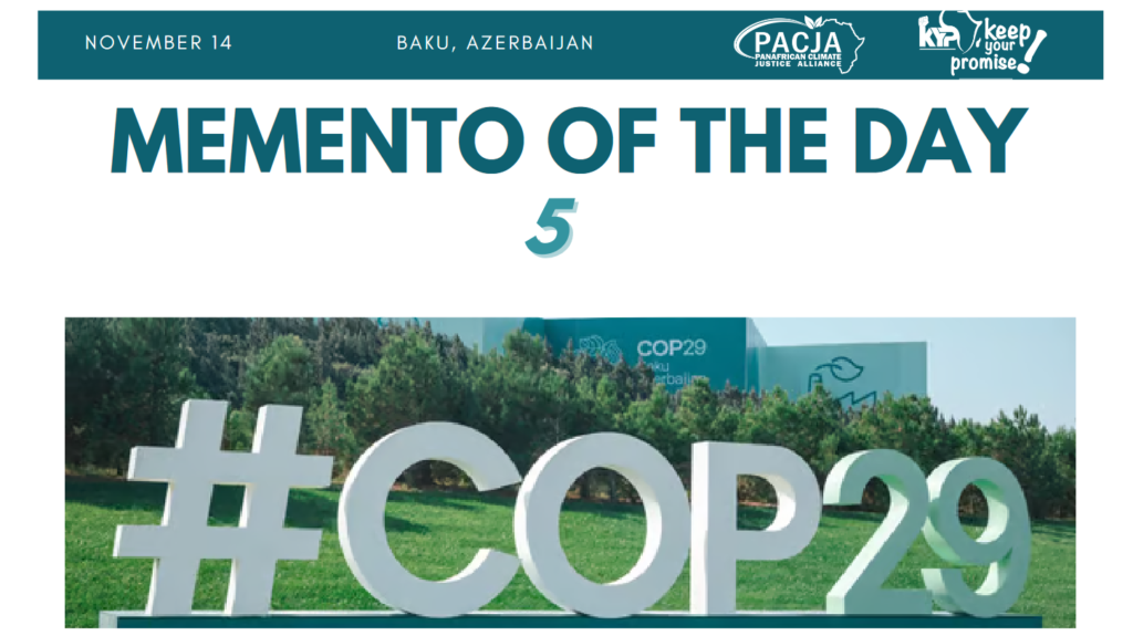 DAILY Memento of PACJA Engagement - Day 5 at COP29