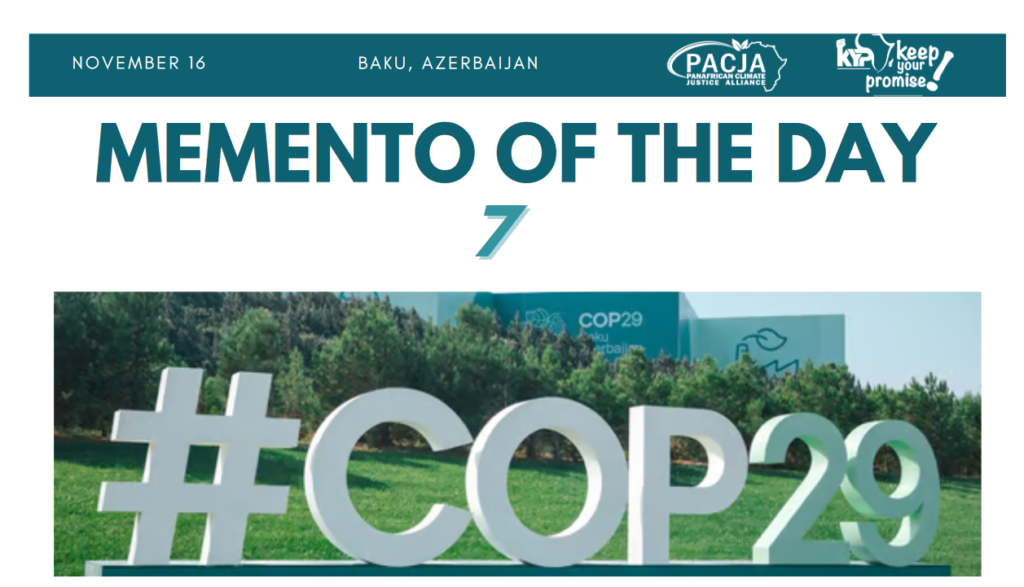 DAILY Memento of PACJA Engagement - COP 29 Day 7