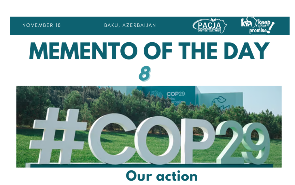 PACJA's Engagement Highlights at COP29: Day 8